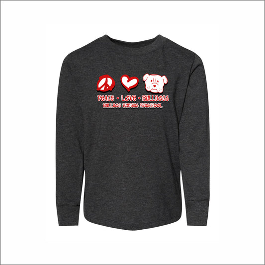 Bulldog Buddies Preschool Toddler Soft Jersey Long Sleeve Tee - Des. B