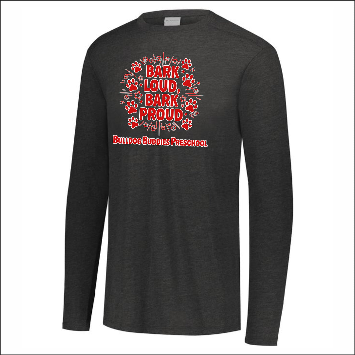 Bulldog Buddies Preschool Tri-Blend Long Sleeve T-shirt - Des. A