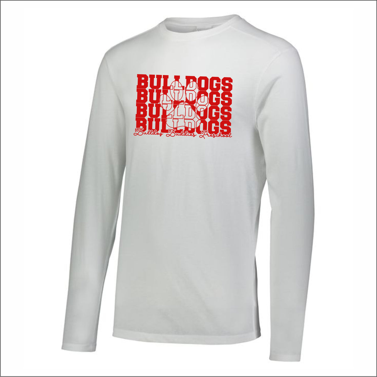 Bulldog Buddies Preschool Tri-Blend Long Sleeve T-shirt - Des. B