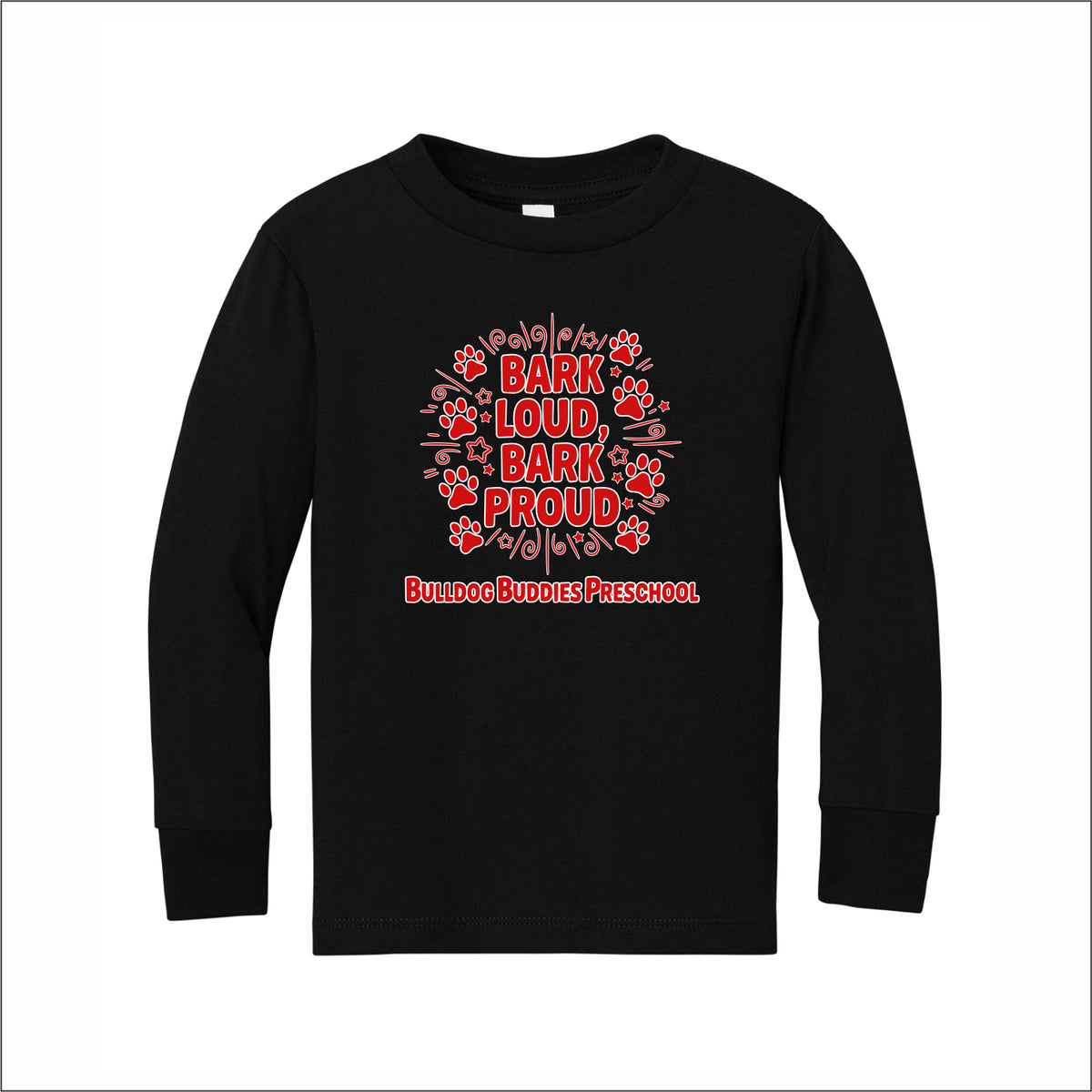 Bulldog Buddies Preschool Toddler Soft Jersey Long Sleeve Tee - Des. A