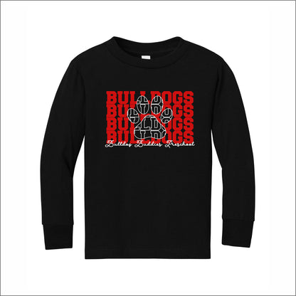 Bulldog Buddies Preschool Toddler Soft Jersey Long Sleeve Tee - Des. B
