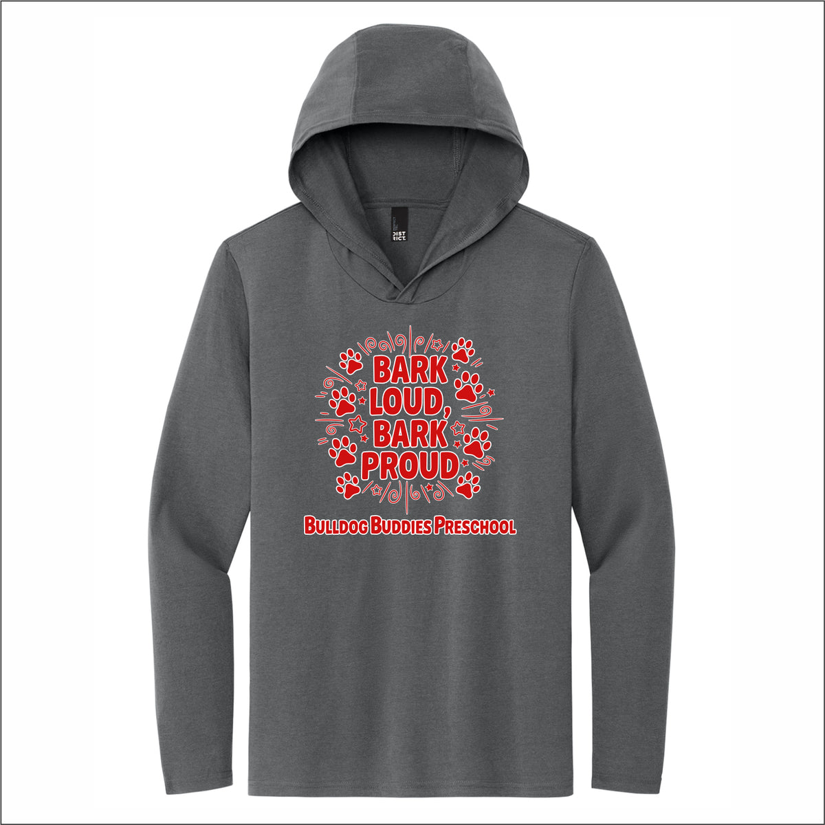 Bulldog Buddies Preschool Tri-Blend Long Sleeve Hoodie - Des. A