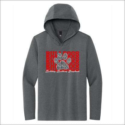 Bulldog Buddies Preschool Tri-Blend Long Sleeve Hoodie - Des. B