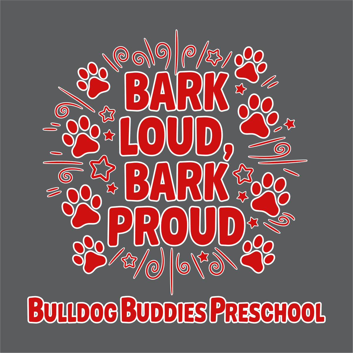 Bulldog Buddies Preschool Tri-Blend Long Sleeve Hoodie - Des. A