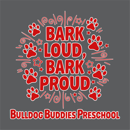 Bulldog Buddies Preschool Tri-Blend Long Sleeve Hoodie - Des. A