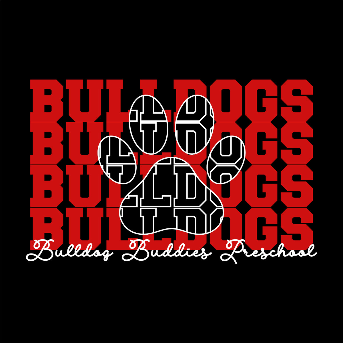 Bulldog Buddies Preschool Toddler Soft Jersey Long Sleeve Tee - Des. B