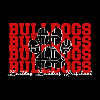 Bulldog Buddies Preschool Toddler Soft Jersey Long Sleeve Tee - Des. B