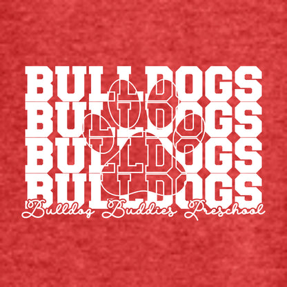 Bulldog Buddies Preschool Tri-Blend Long Sleeve Hoodie - Des. B