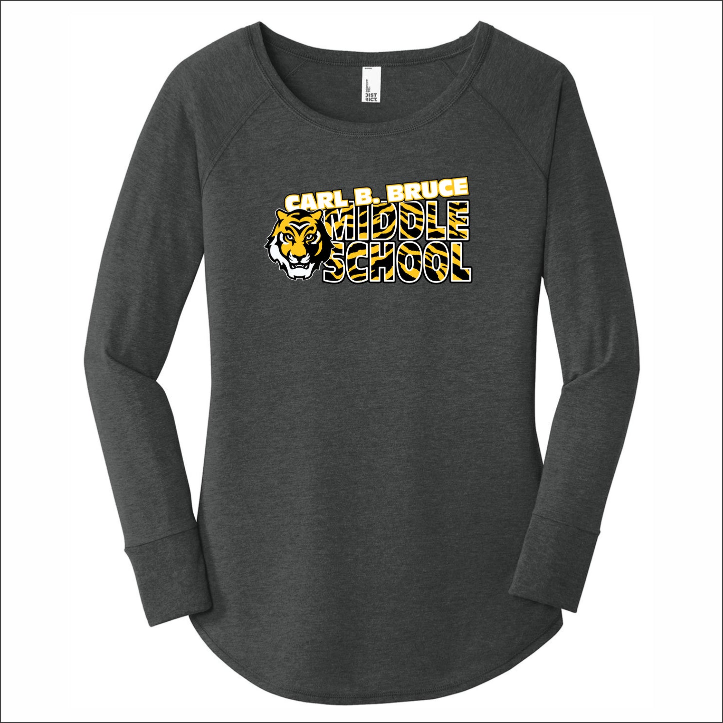 CBB Tigers Staff Ladies Tri-Blend Long Sleeve Tunic Tee