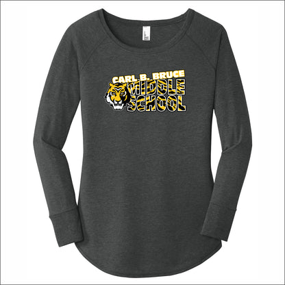 CBB Tigers Staff Ladies Tri-Blend Long Sleeve Tunic Tee