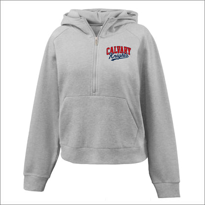 CCA Spiritwear Ladies 1/2 Zip Pouch Pocket Hooded Sweatshirt