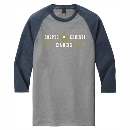 Corpus Christi Bands Tri-Blend 3/4 Sleeve Raglan Tee