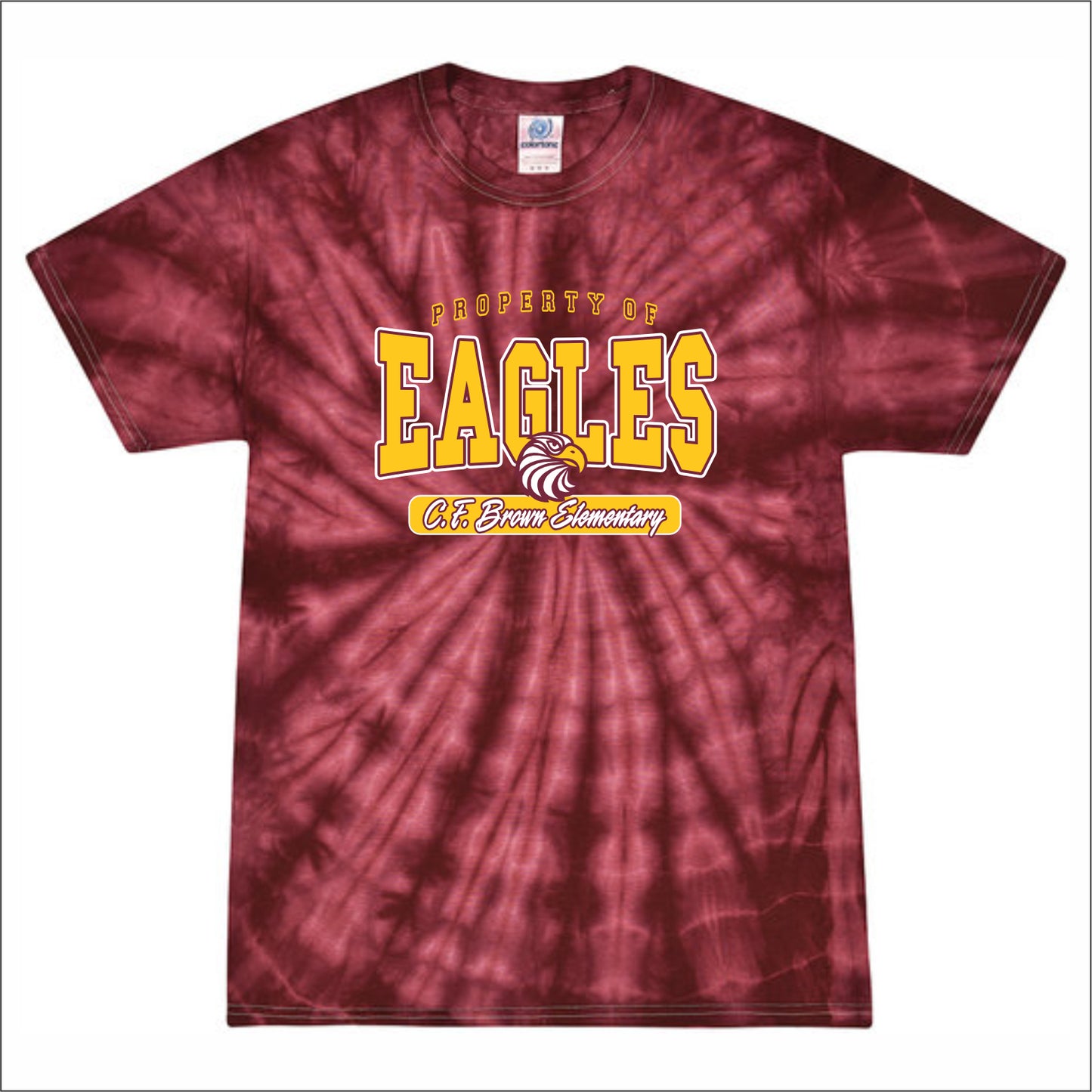 CF Brown Elem Tie-Dye T-shirt - Des. B