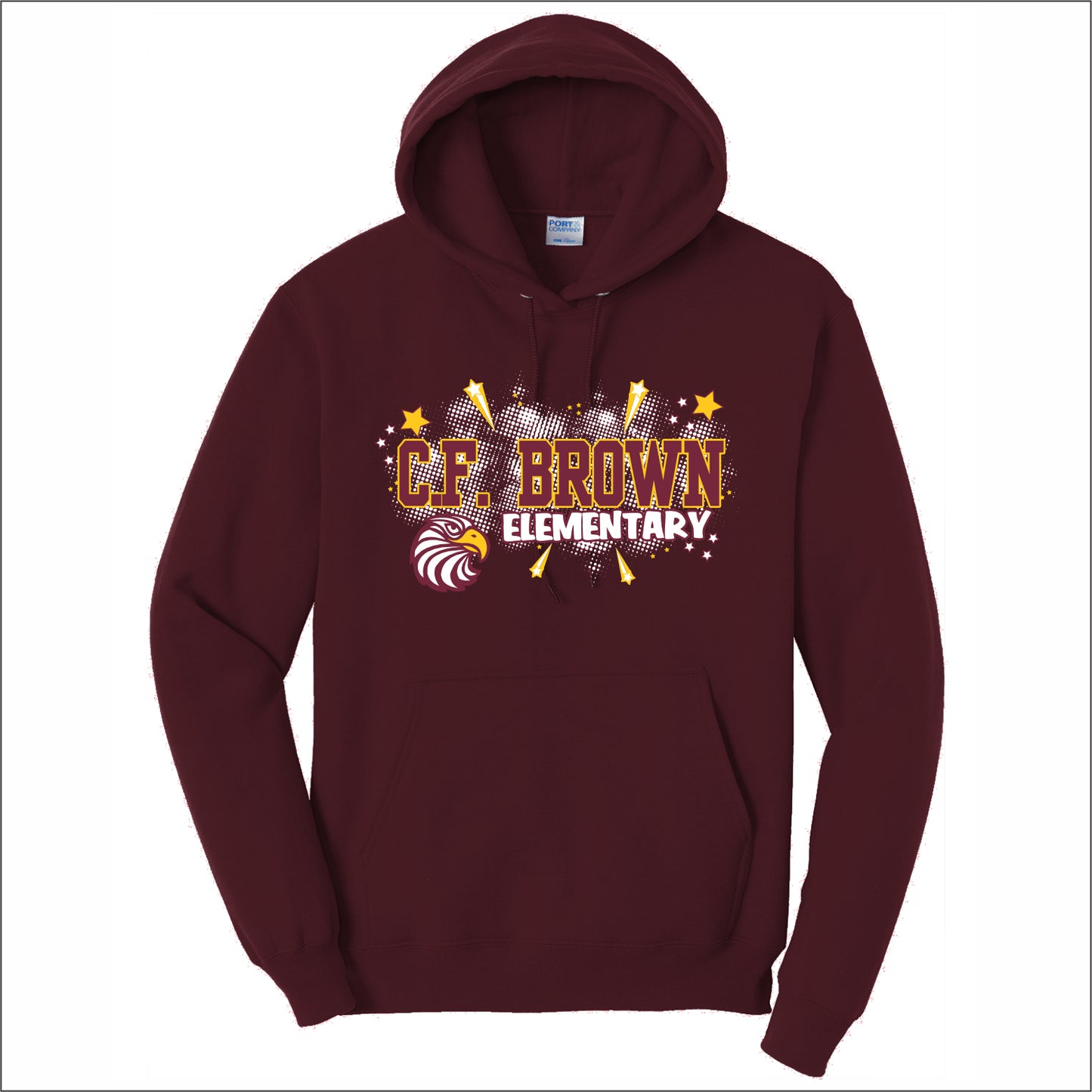 CF Brown Elem Hooded Sweatshirt - Des. A