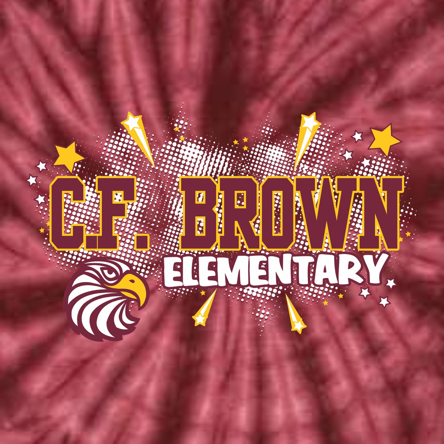 CF Brown Elem Tie-Dye T-shirt - Des. A