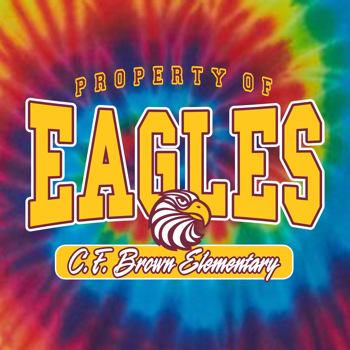CF Brown Elem Tie-Dye T-shirt - Des. B