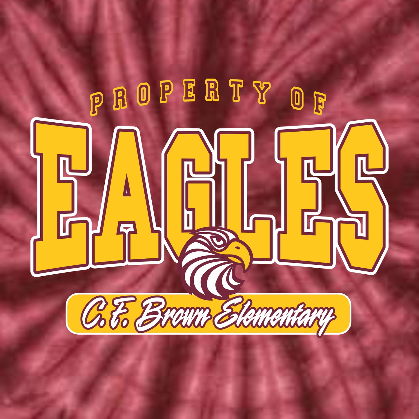 CF Brown Elem Tie-Dye T-shirt - Des. B