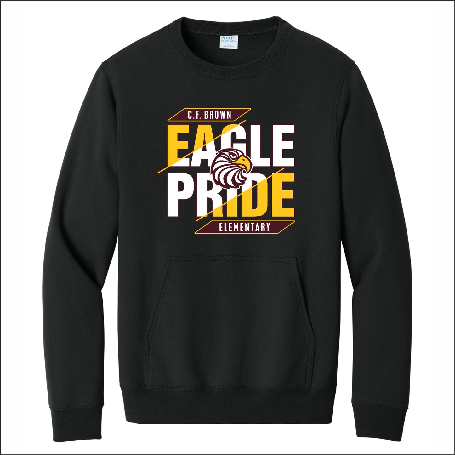 CF Brown Elem Crewneck Pouch Pocket Sweatshirt