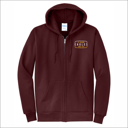 CF Brown Elem Full-Zip Hooded Sweatshirt