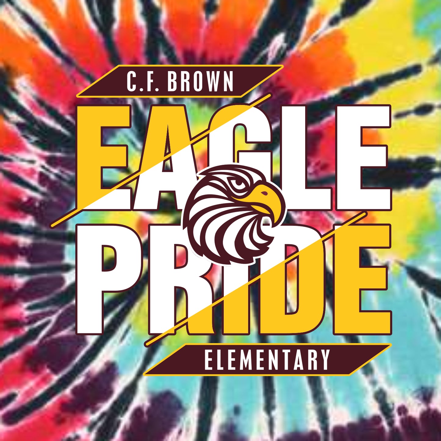 CF Brown Elem Tie-Dye T-shirt