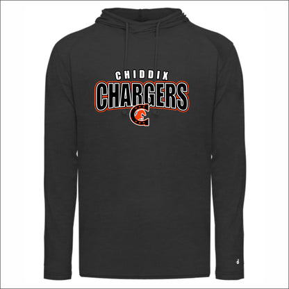 Chiddix Spiritwear Triblend Hooded Long Sleeve Tee - Design A