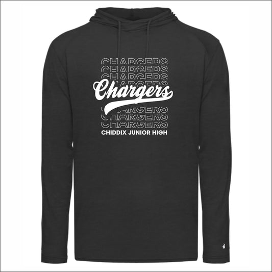 Chiddix Spiritwear Triblend Hooded Long Sleeve Tee - Design B
