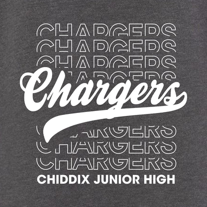 Chiddix Spiritwear Ladies Wave Wash Crewneck Sweatshirt - Design B