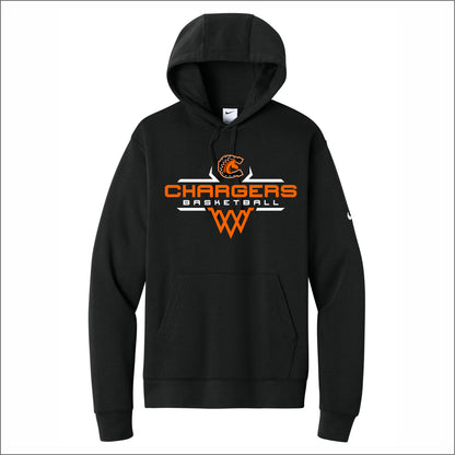 CJHS Boys Basketball Nike Club Fleece Sleeve Swoosh Pullover Hoodie