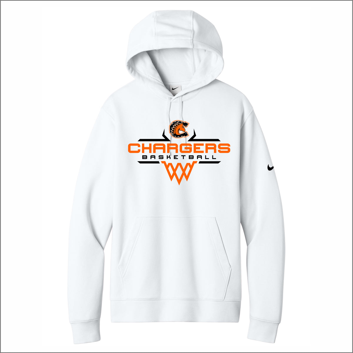 CJHS Boys Basketball Nike Club Fleece Sleeve Swoosh Pullover Hoodie