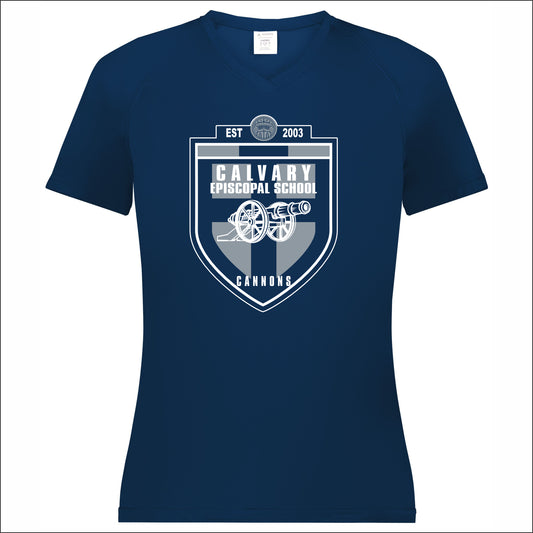 Calvary Episcopal Ladies Performance V-Neck - Design B