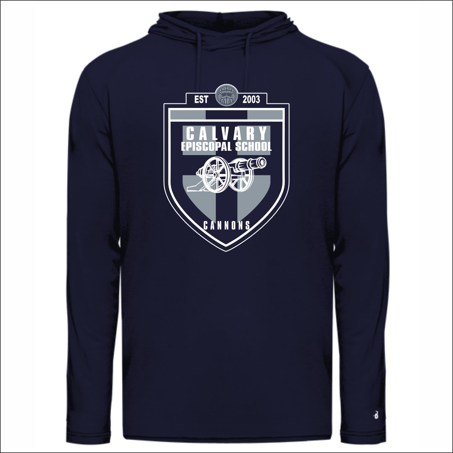 Calvary Episcopal Triblend Hooded Long Sleeve T - Design B