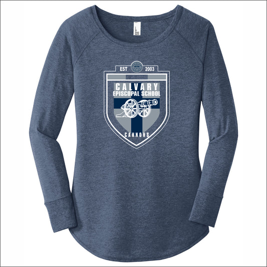 Calvary Episcopal Ladies Tri-Blend Long Sleeve Tunic Tee - Design B