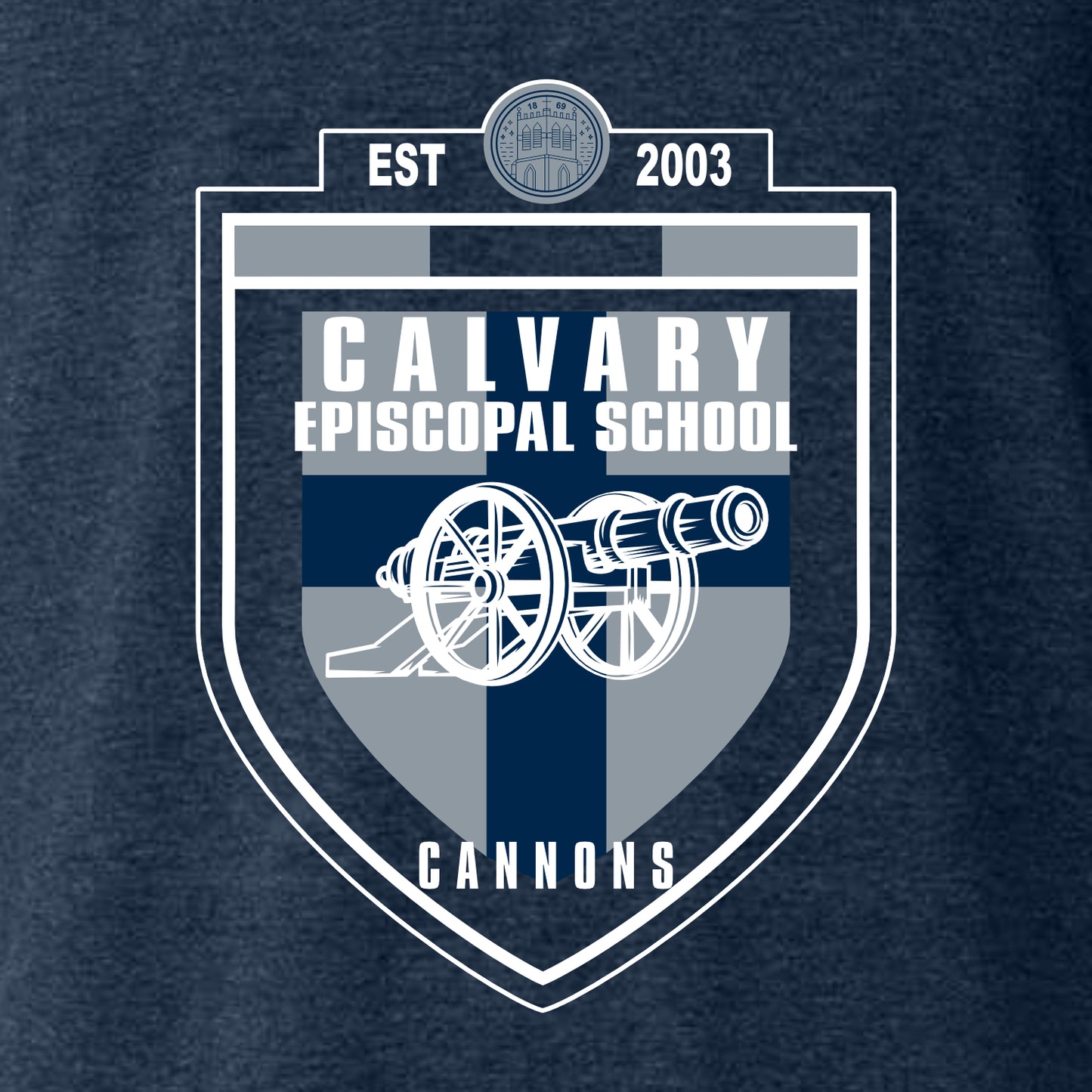 Calvary Episcopal Heathered Soft Jersey V-Neck Short Sleeve T-shirt - Design B