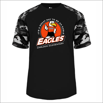 Carlock Elementary Camo Sleeve Performance T-shirt - Design A