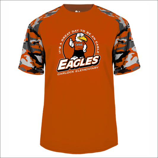 Carlock Elementary Camo Sleeve Performance T-shirt - Design A