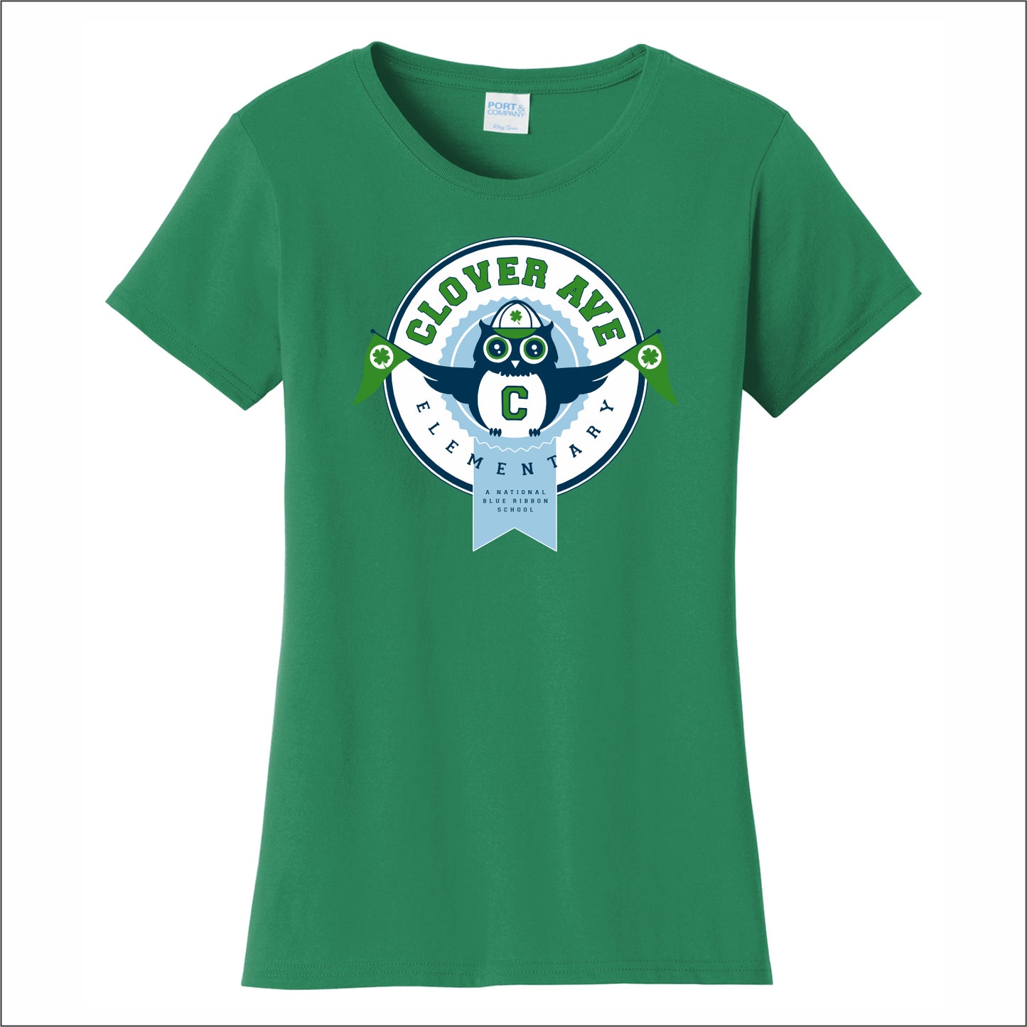 Clover Ave Elementary Ladies Fan Favorite Tee - Des. A