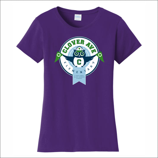 Clover Ave Elementary Ladies Fan Favorite Tee - Des. A