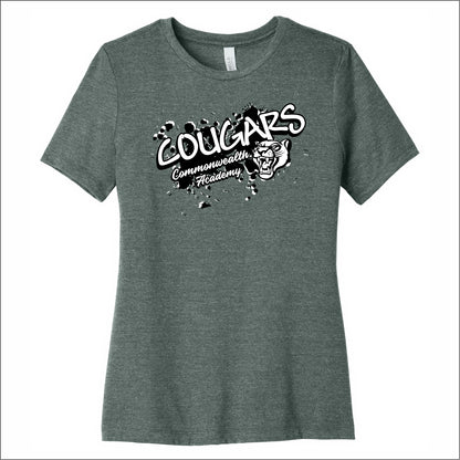 Commonwealth Academy Ladies Heathered Relaxed Jersey Tee - Des. C
