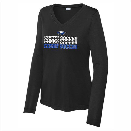 Cosby Ladies Soccer Ladies Long Sleeve V-Neck Performance T-shirt