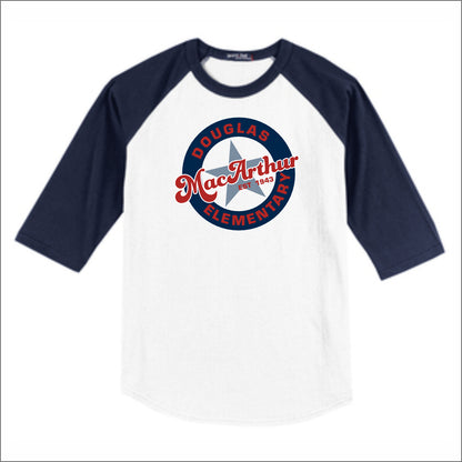 Douglas MacArthur Elem 3/4 Sleeve Baseball T-shirt - Des. C