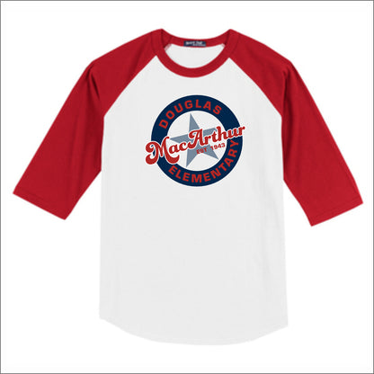 Douglas MacArthur Elem 3/4 Sleeve Baseball T-shirt - Des. C