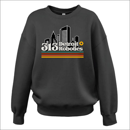 Detroit 313 Robotics Ladies Soft Sponge Oversized Crewneck - Des. A