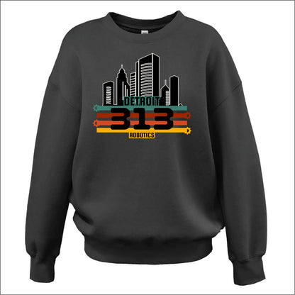Detroit 313 Robotics Ladies Soft Sponge Oversized Crewneck - Des. B