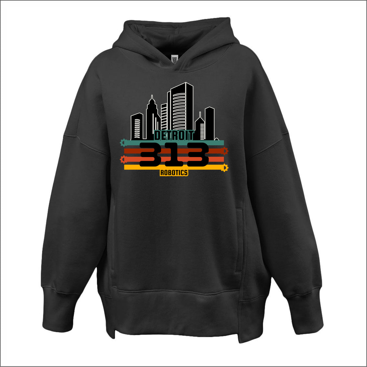 Detroit 313 Robotics Ladies Soft Sponge Oversized Hoodie - Des. B