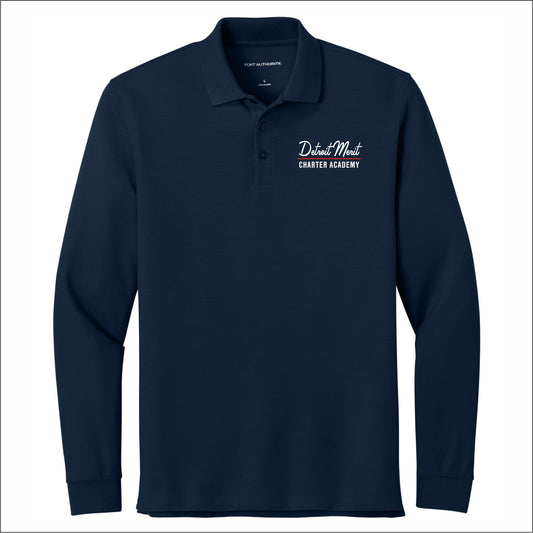 Detroit Merit Charter Wearever Signature Pique Long Sleeve Polo