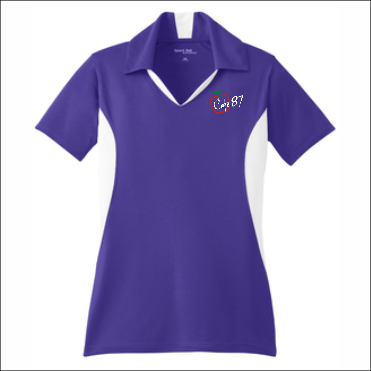 District 87 Cafe Ladies Performance Side Blocked Polo