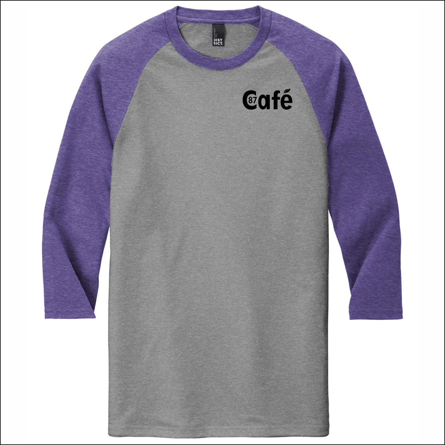 District 87 Cafe Tri-Blend 3/4 Sleeve Raglan Tee