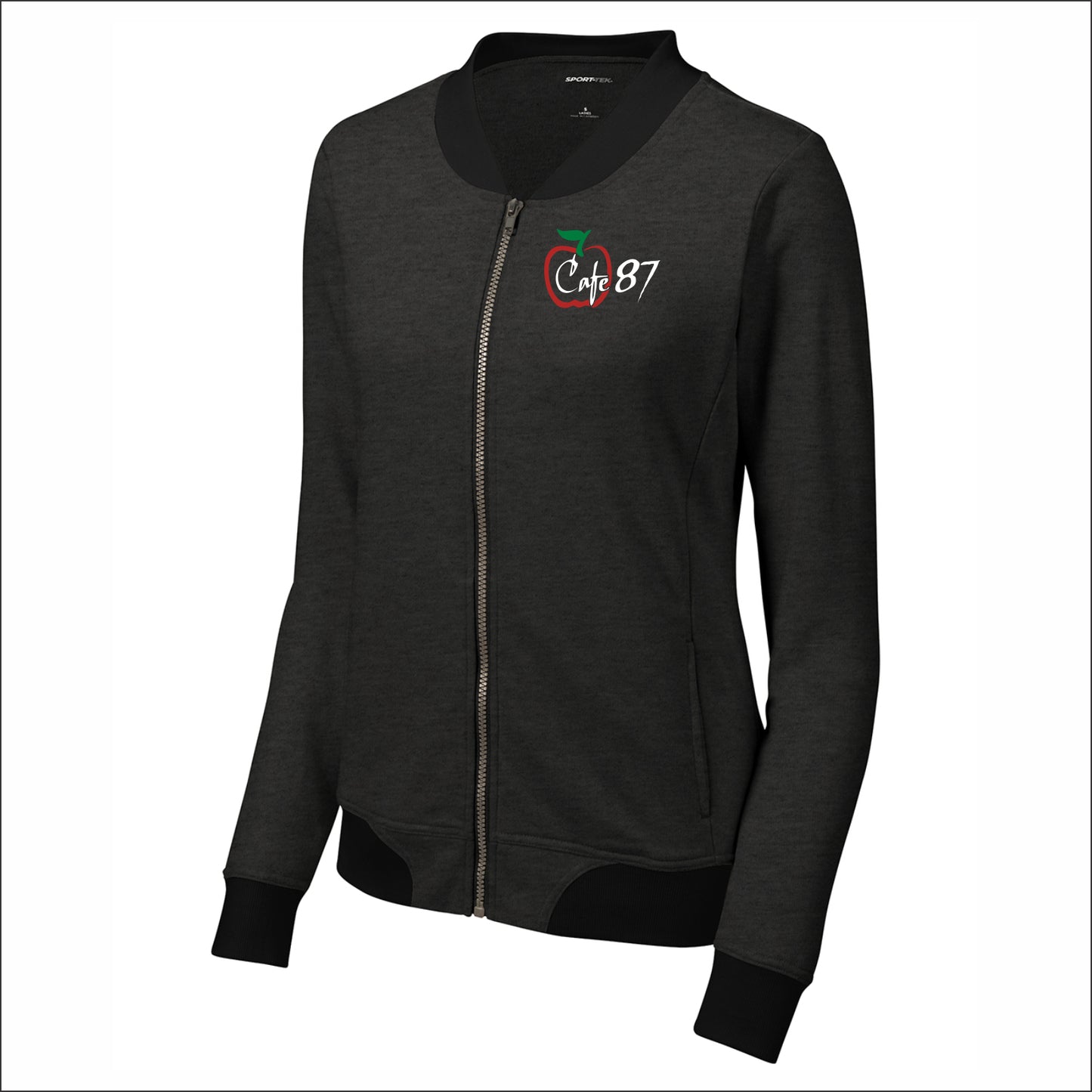 District 87 Cafe Ladies French Terry Full-Zip Bomber