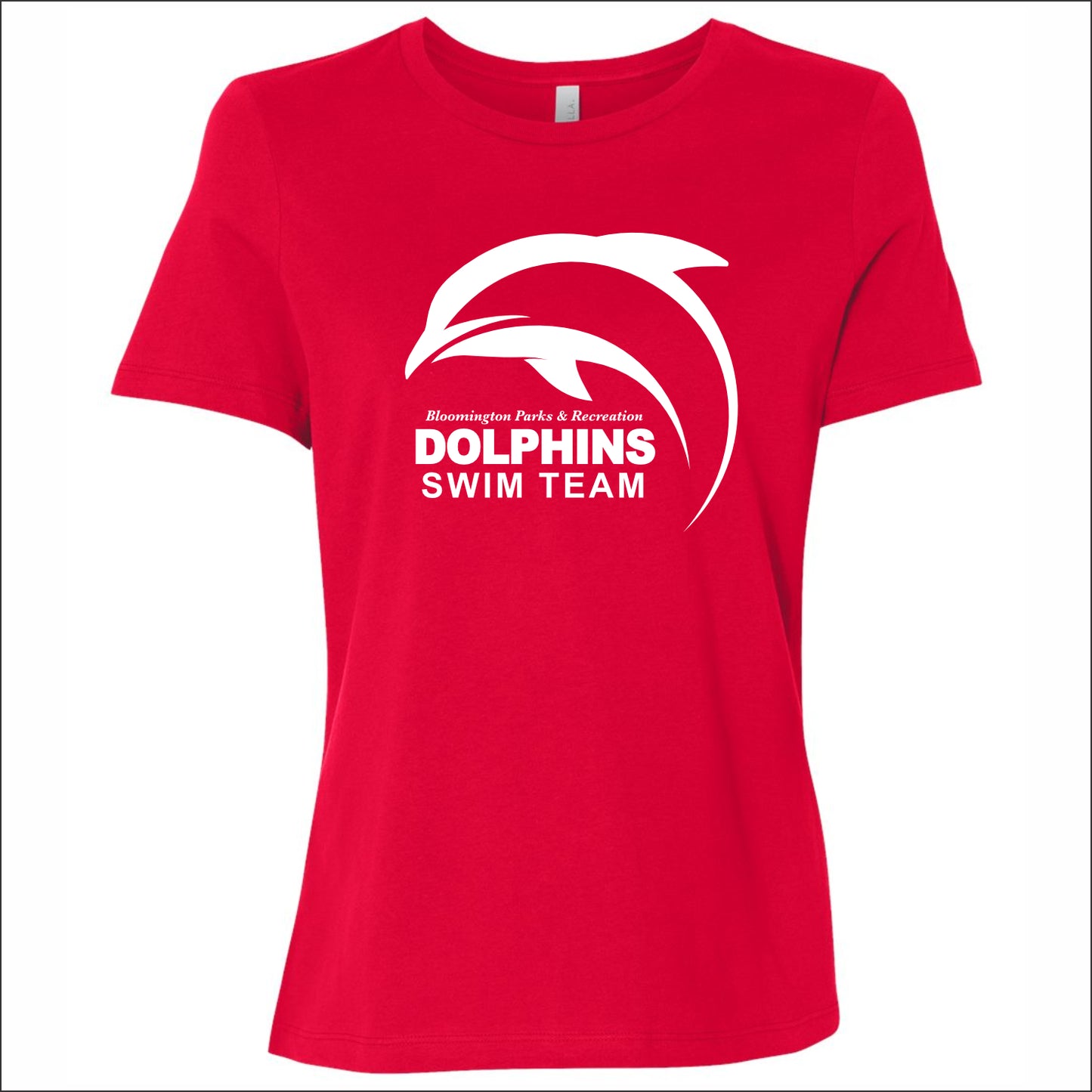 Bloomington Dolphins Swim Ladies Relaxed Jersey Tee