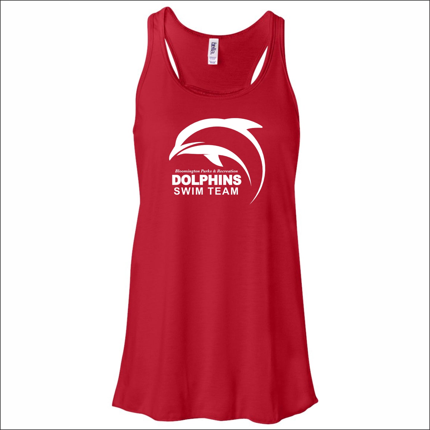 Bloomington Dolphins Swim Ladies Flowy Tank Top